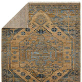 Featuring Jinsen Fontane Hand-Knotted Rug by Jaipur Living at Amethyst Home. The hand-knotted Jinsen Fontane features a fresh incarnation of the vintage Turkish textile look. Classic in pattern and modern in color, the Fontane rug boasts a beautiful palette of tan, blue, gold, and brown, featuring distinct dye-lot details and subtle fringe. This artisan-cr. Amethyst Home provides interior design, new home construction design consulting, vintage area rugs, and lighting in the Scottsdale metro area.