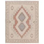 Featuring Jinsen Azzurro Rug by Jaipur Living at Amethyst Home. The hand-knotted Jinsen collection features a fresh incarnation of the vintage Turkish textile look. Classic in pattern and modern in color, the Alamo rug boasts a beautiful palette of cream, beige, gold, and brown, featuring distinct dye-lot details and subtle fringe. This artisan-crafted med. Amethyst Home provides interior design, new home construction design consulting, vintage area rugs, and lighting in the Des Moines metro area.