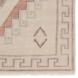 Featuring Jinsen Azzurro Rug by Jaipur Living at Amethyst Home. The hand-knotted Jinsen collection features a fresh incarnation of the vintage Turkish textile look. Classic in pattern and modern in color, the Alamo rug boasts a beautiful palette of cream, beige, gold, and brown, featuring distinct dye-lot details and subtle fringe. This artisan-crafted me. Amethyst Home provides interior design, new home construction design consulting, vintage area rugs, and lighting in the Los Angeles metro area.