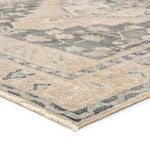 Featuring Lumal Pasain Rug by Jaipur Living at Amethyst Home. Distressed, vintage designs offer an elevated tone for the Lumal Collection. The Pasin rug features an updated traditional inspired medallion and multiple floral borders in tones of navy, light green, cream, gray, and tan. This machine washable rug is stain resistant and easy to clean, perfect f. Amethyst Home provides interior design, new home construction design consulting, vintage area rugs, and lighting in the Des Moines metro area.