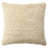 Featuring Montane Jardine Pillow by Jaipur Living at Amethyst Home. The hand-knotted Montane Jardine imbues spaces with modern Moroccan vibes and high-quality craftsmanship. This richly textured assortment of pillows features premium wool and silk blended fibers and an exceptional Persian knot quality. The shag Jardine pillow delights in a cozy cream colorway,. Amethyst Home provides interior design, new home construction design consulting, vintage area rugs, and lighting in the Dallas metro area.