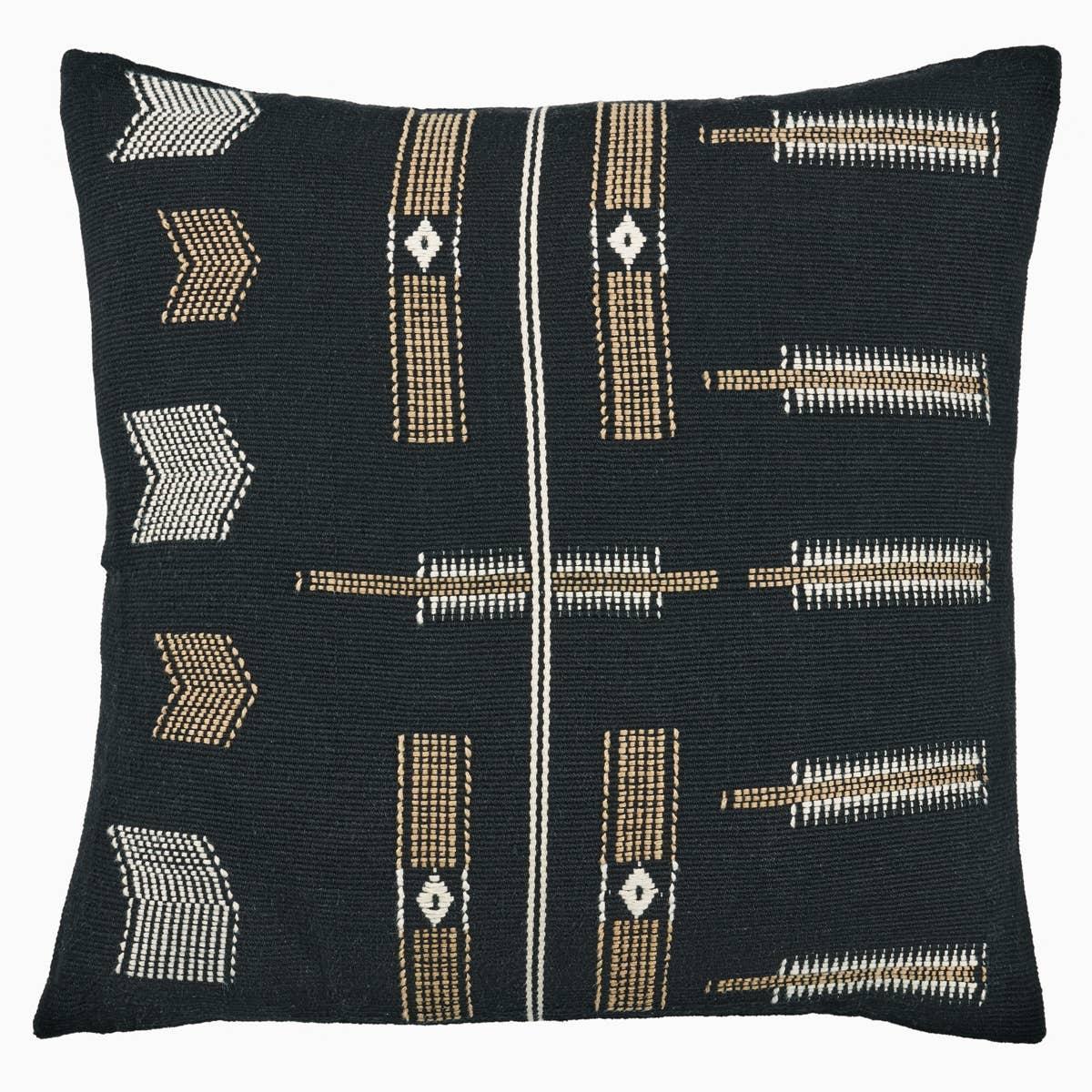 Featuring Nagaland Longkhum Pillow by Jaipur Living at Amethyst Home. Handmade by weavers in Nagaland, India, the Nagaland Longkhum showcases the traditional loin-loom techniques of the indigenous tribes of the region. The artisan-made Longkhum throw pillow effortlessly combines heritage-rich tribal patterns with a versatile black, tan, and cream color. Amethyst Home provides interior design, new home construction design consulting, vintage area rugs, and lighting in the Salt Lake City metro area.