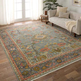 Featuring Novalie Elwood Hand Knotted Rug by Jaipur Living at Amethyst Home. A bold colorway, high knot-count, and intricate designs define the handcrafted Novalie collection. The Elwood design features a medallion with sprawling florals and an intricate border. The blue, pink, green, gold, and gray colors provide visual intrigue and an updated traditional . Amethyst Home provides interior design, new home construction design consulting, vintage area rugs, and lighting in the San Diego metro area.