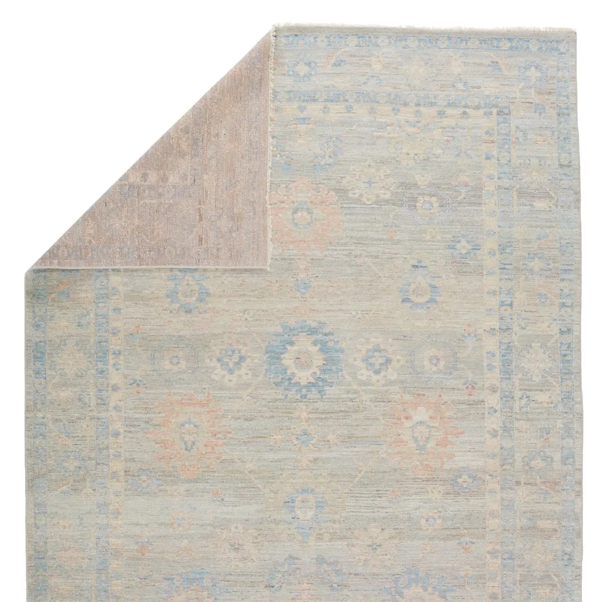 Featuring Orenda Kerensa Hand-Knotted Rug by Jaipur Living at Amethyst Home. The Orenda Kerensa Rug features heirloom-quality designs of muted and uniquely updated Old World patterns. The Kerensa area rug boasts a beautifully washed medallion motif with ornate and fine-lined details. The light taupe tone is accented with cool blue, warm beige, and light gray hues for added depth and intrig. Amethyst Home provides interior design services, furniture, rugs, and lighting in the Des Moines metro area.