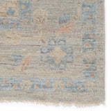 Featuring Orenda Kerensa Hand-Knotted Rug by Jaipur Living at Amethyst Home. The Orenda Kerensa Rug features heirloom-quality designs of muted and uniquely updated Old World patterns. The Kerensa area rug boasts a beautifully washed medallion motif with ornate and fine-lined details. The light taupe tone is accented with cool blue, warm beige, and light gray hues for added depth and intrigue. T. Amethyst Home provides interior design services, furniture, rugs, and lighting in the Omaha metro area.