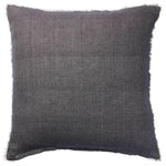 Featuring Origins Cassis Pillow by Jaipur Living at Amethyst Home. Linen is a fiber that takes on a soft beauty the more it is washed and worn ? its beauty is shaped by daily life. The handmade Cassis pillow features a soft charcoal color and a natural fringe on all sides. The gentle texture brings subtle sophistication to any contemporary home.Indoor . Amethyst Home provides interior design, new home construction design consulting, vintage area rugs, and lighting in the Salt Lake City metro area.