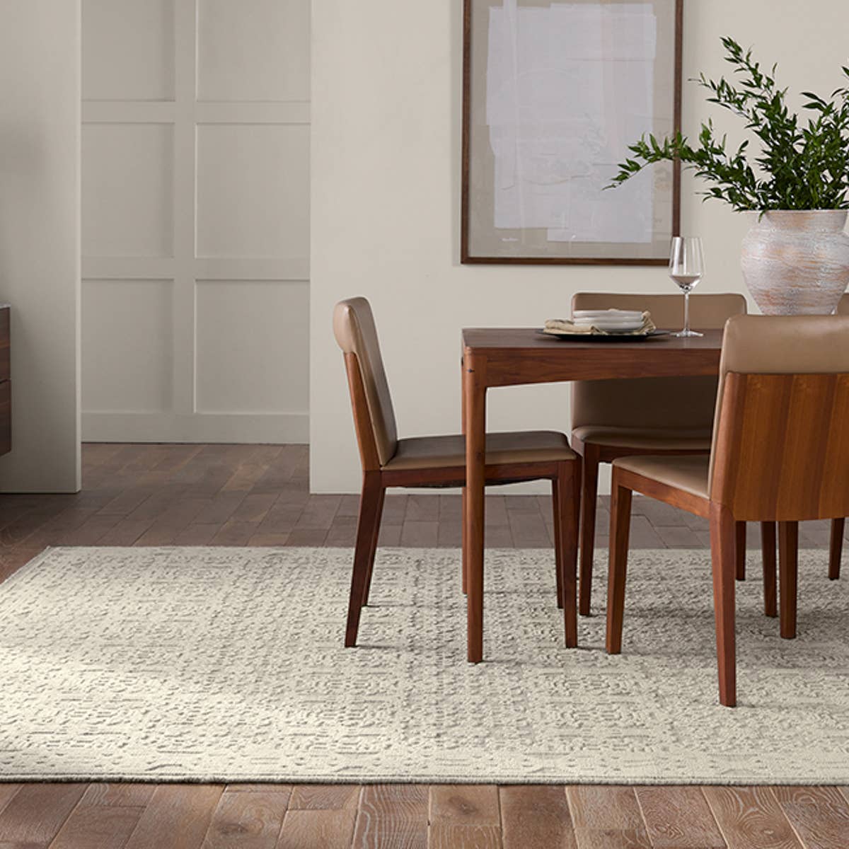 Featuring Reign Ria Rug by Jaipur Living at Amethyst Home. The captivating Reign Ria Rug introduces detail-rich design and inviting high-low pile to contemporary and traditional homes alike. Hand knotted by skilled artisans, the Ria wool rug creates depth and dimension with a cozy inviting cream and light blue palette. Subtle ridges created by the intricate pattern offer so. Amethyst Home provides interior design services, furniture, rugs, and lighting in the Monterey and San Francisco metro area.