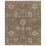 Featuring Rhapsody Gray Maeli Hand-Knotted Rug by Jaipur Living at Amethyst Home. The Rhapsody collection features heirloom-quality designs of stunningly abrashed Old World patterns. The Maeli area rug boasts a beautifully washed Oushak motif with a decorative border. The gray tones are accented with cream, black, brown, and green hues for added depth and intrigue. This durable w. Amethyst Home provides interior design, new construction, custom furniture, and area rugs in the Nashville metro area.