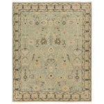 Featuring Rhapsody Markid Hand-Knotted Rug by Jaipur Living at Amethyst Home. The Rhapsody Markid features heirloom-quality designs of stunningly abrashed Old World patterns. The Markid area rug boasts a beautifully distressed floral and Oushak motif with a decorative border. The light blue and tan tones are accented with black and beige hues for added dep. Amethyst Home provides interior design, new home construction design consulting, vintage area rugs, and lighting in the Des Moines metro area.