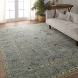 Featuring Rhapsody Nysa Hand-Knotted Rug by Jaipur Living at Amethyst Home. The Rhapsody collection features heirloom-quality designs of stunningly abrashed Old World patterns. The Nysa area rug boasts a beautifully washed floral motif with a decorative border. The blue tone is accented with rich green, tan, navy, and cream hues for added depth and intrigue. This durable wool handkn. Amethyst Home provides interior design, new construction, custom furniture, and area rugs in the Austin metro area.