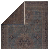 Featuring Rhapsody Jodion Hand-Knotted Rug by Jaipur Living at Amethyst Home. The Rhapsody Jodion features heirloom-quality designs of stunningly abrashed Old World patterns. The Jodion area rug boasts a beautifully distressed dual-medallion motif with a decorative, multi-layered border and geometric detailing. The blue, brown, and gray hues add depth and intr. Amethyst Home provides interior design, new home construction design consulting, vintage area rugs, and lighting in the Dallas metro area.