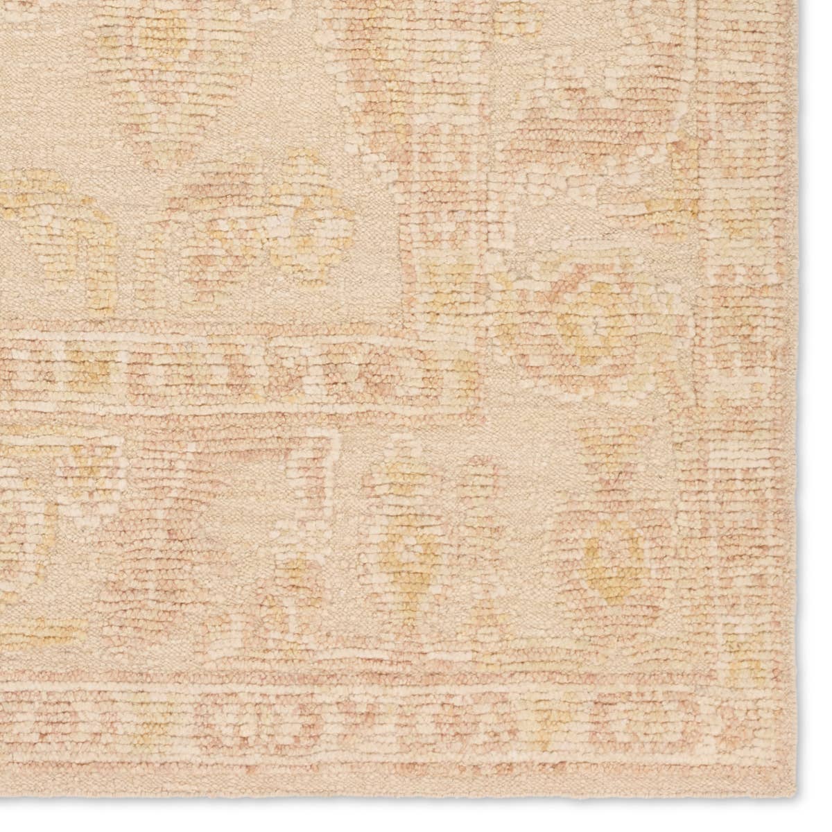 Featuring Sofi Elear Hand-Knotted Rug by Jaipur Living at Amethyst Home. The hand-ktted Sofi collection offers a textural refresh to traditional Oushak designs. With soft, tonal hues and a one-of-kind construction that creates stunning variation in color, these open and inviting designs balance the artistry of traditional textiles and the versatile aesthetic of. Amethyst Home provides interior design, new home construction design consulting, vintage area rugs, and lighting in the Tampa metro area.