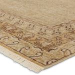 Featuring Serenity Hand-Knotted Rug by Jaipur Living at Amethyst Home. Whimsical colorways combine with the opulent detail of a traditional-inspired pattern?the Serenity represents nostalgia and progression, heritage and the contemporary. The Serenity rug features a heavily distressed trellis and intricate border design with a gold, brown, and beige colorw. Amethyst Home provides interior design, new home construction design consulting, vintage area rugs, and lighting in the Alpharetta metro area.
