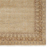 Featuring Serenity Hand-Knotted Rug by Jaipur Living at Amethyst Home. Whimsical colorways combine with the opulent detail of a traditional-inspired pattern?the Serenity represents nostalgia and progression, heritage and the contemporary. The Serenity rug features a heavily distressed trellis and intricate border design with a gold, brown, and beige colorwa. Amethyst Home provides interior design, new home construction design consulting, vintage area rugs, and lighting in the Park City metro area.