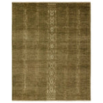 Featuring Tapeten Achala Hand-Knotted Rug by Jaipur Living at Amethyst Home. The hand-knotted Tapeten Achala features globally inspired designs that evoke a balance of tradition and modernity. The Achala pattern stuns with a high-low effect that distinguishes the olive green, geometric, striped pattern. Naturally water- and stain-resistant, the 100% wool p. Amethyst Home provides interior design, new home construction design consulting, vintage area rugs, and lighting in the Alpharetta metro area.