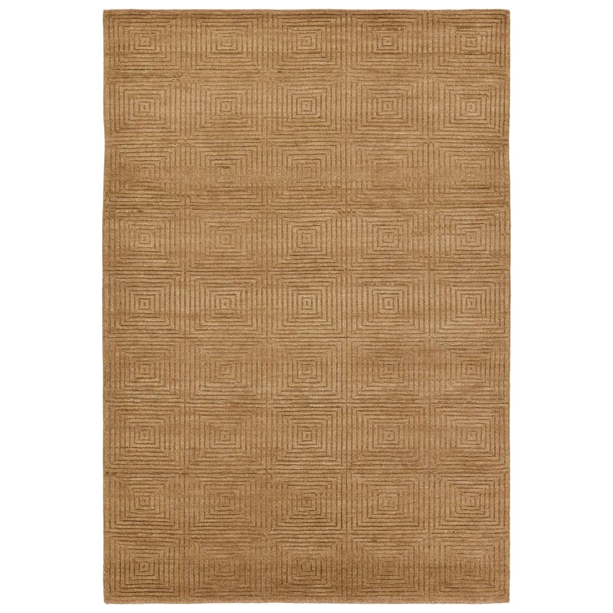 Featuring Tasa Pennant Hand-Knotted Rug by Jaipur Living at Amethyst Home. The Tasa collection features intriguing designs in solid hues, hand-knotted by artisans in India for durability and quality. The Pennant rug showcases geometric tile design created with alternating high and low pile. Short, wool pile in a rich, gold hue provides a grounding accen. Amethyst Home provides interior design, new home construction design consulting, vintage area rugs, and lighting in the Newport Beach metro area.