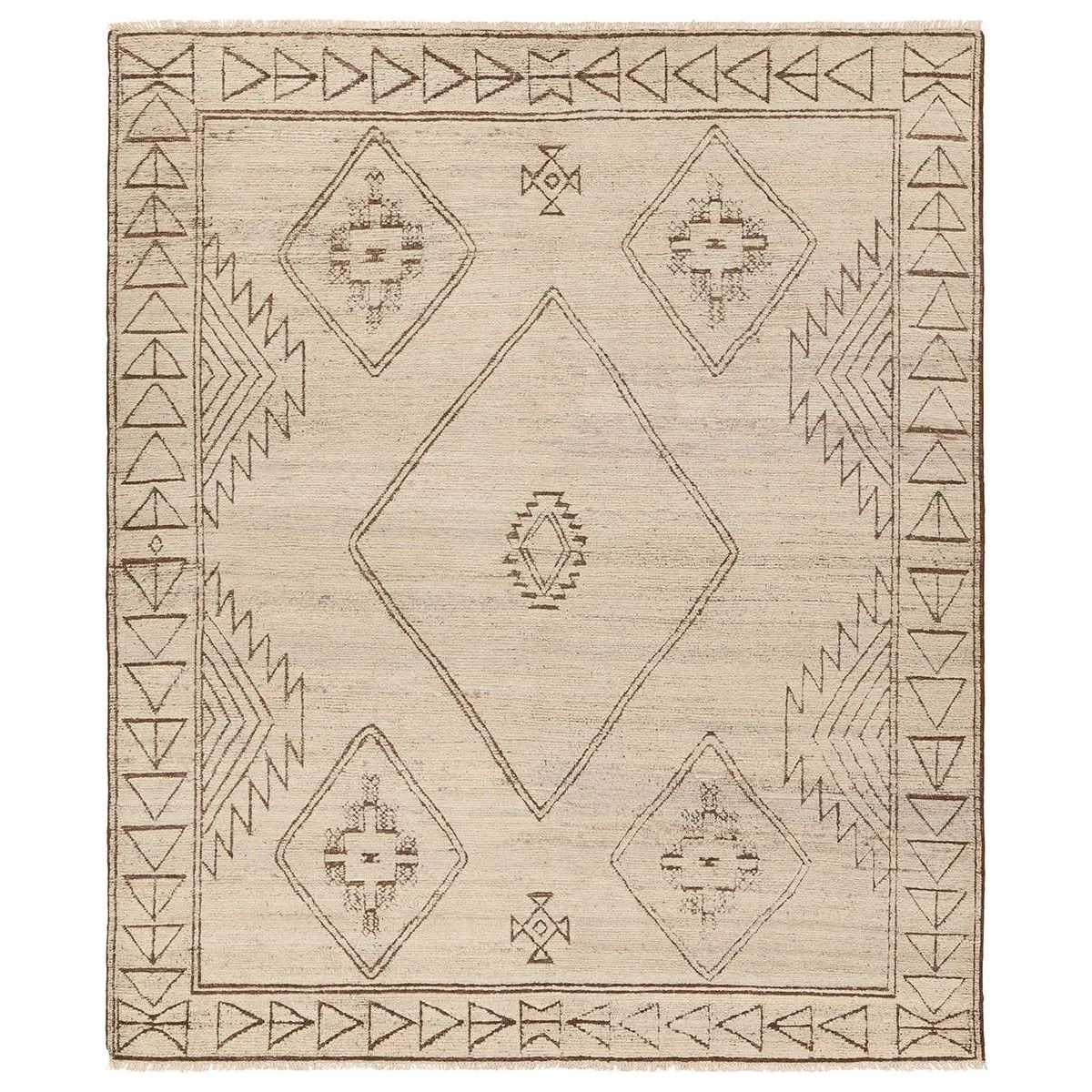 Featuring Zayda Elvendria Hand-Knotted Rug by Jaipur Living at Amethyst Home. Envelop living spaces in the rich heritage of tribal artistry with the Zayda by Heja Home Elvendria. These handknotted rugs, expertly crafted in India using 100% wool, exude a mesmerizing blend of tribal charm and timeless geometric elegance. The Elvendria design features an open me. Amethyst Home provides interior design, new home construction design consulting, vintage area rugs, and lighting in the Houston metro area.