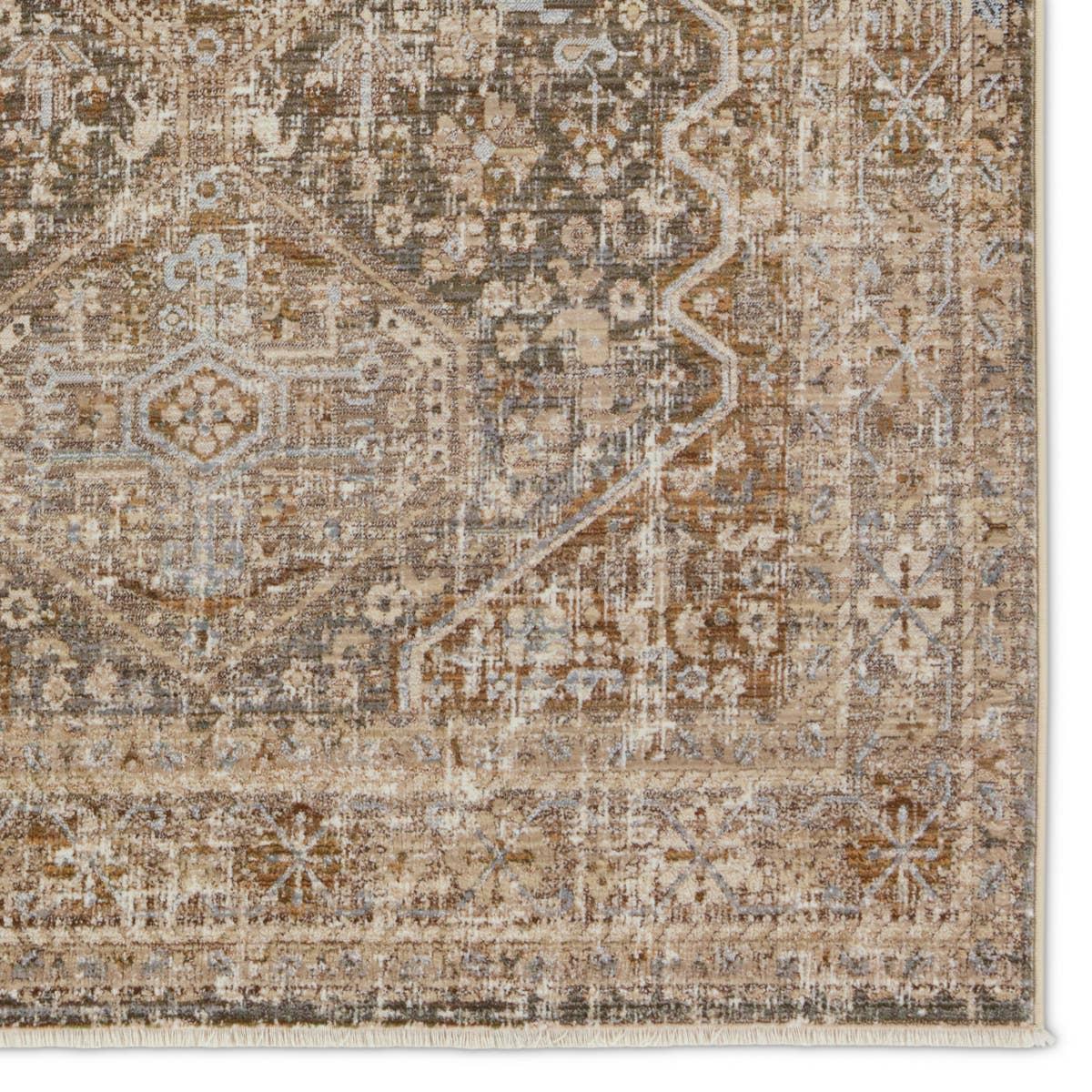 Featuring Zefira Zakaria Rug by Jaipur Living at Amethyst Home. Inspired by the vintage perfection of sun-bathed Turkish designs, the Zefira Zakaria showcases detailed traditional motifs that have been updated with on-trend, saturated colorways. The Zakaria rug boasts a distressed medallion motif in warm tones of tan, taupe, caramel, blue, and green. This. Amethyst Home provides interior design, new home construction design consulting, vintage area rugs, and lighting in the Kansas City metro area.