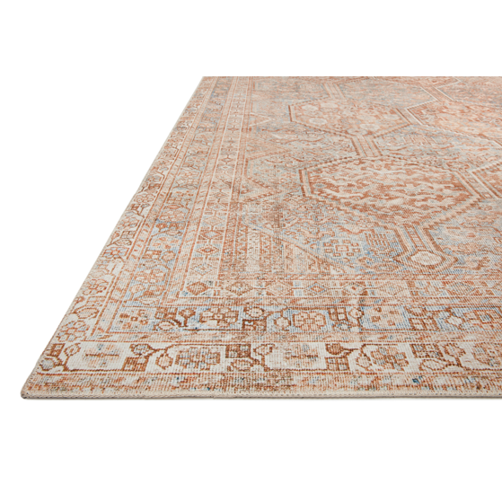 Featuring Jules Chris Loves Julia x Loloi Tangerine / Mist Rug by Loloi at Amethyst Home. The Jules Chris Loves Julia x Loloi Tangerine / Mist rug is durable, low pile, and soft underfoot for a cozy addition for your home. Inspired by classic vintage rugs, this is a product of collaboration between Chris Loves Julia x Loloi.
The rug features:- Beautifu.  Amethyst Home provides interior design, new home construction design consulting, vintage area rugs, and lighting in the Winter Garden metro area.