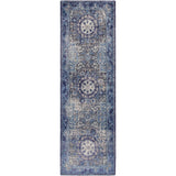 Featuring Kai Moonlight Blue Hand-Knotted Rug by Jaipur Living at Amethyst Home. When a traditional design motif is modernized and imbued with sophisticated shades of Moonlight Blue and Peacoat for a gently aged look, the result can only be called vintage chic. Modify from the new Kai Collection is hand-knotted in 100% wool for exceptional quality and an ex.  Amethyst Home provides interior design, new home construction design consulting, vintage area rugs, and lighting in the Portland metro area.