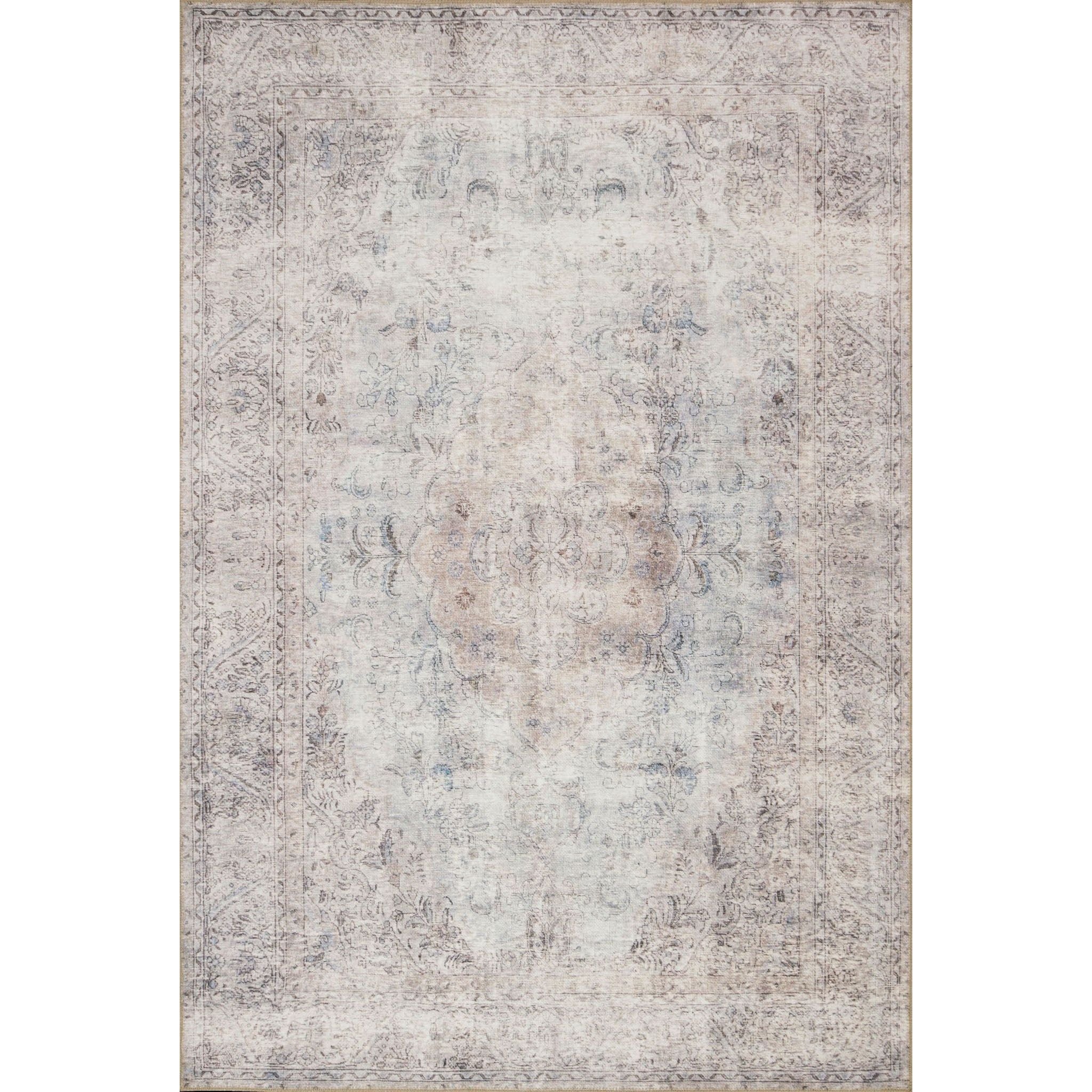 Featuring Loren Silver/Slate Rug by Loloi at Amethyst Home. Timeless and classic, the Loren Collection offers vintage hand-knotted looks at an affordable price. Created in Turkey using the most advanced rug-making technology, these printed designs provide a textured effect by portraying every single individual knot on a soft polyester base.
Power Loomed100% Po.  Amethyst Home provides interior design, new home construction design consulting, vintage area rugs, and lighting in the Miami metro area.