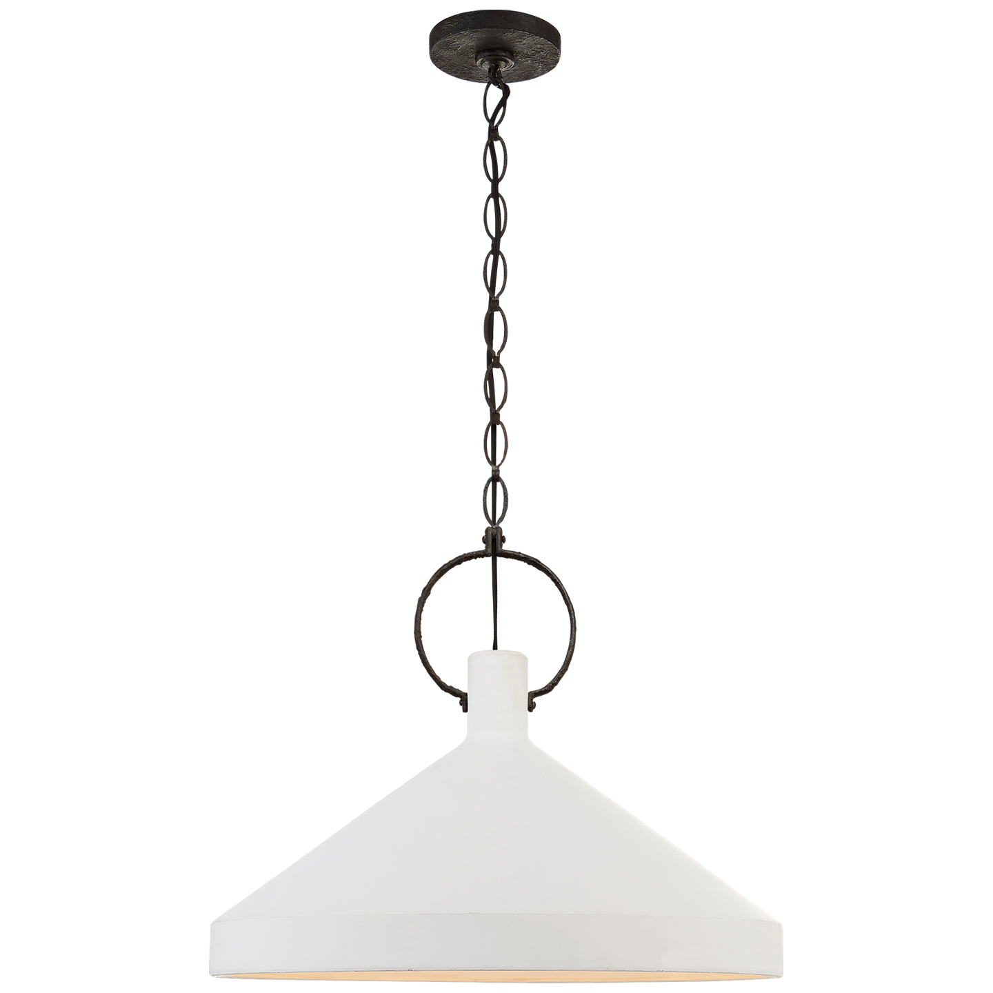 Featuring Limoges Grande Pendant by Visual Comfort at Amethyst Home. We love the large shade and circular detail found on this Limoges Grande Pendant by Visual Comfort. This would look gorgeous over a kitchen island, kitchen sink, or other area needing extra light. 
Overall Dimensions: 24" L x 24" W x 19.75" HWeight: 16 lbs.  Amethyst Home provides interior design, new home construction design consulting, vintage area rugs, and lighting in the Monterey metro area.