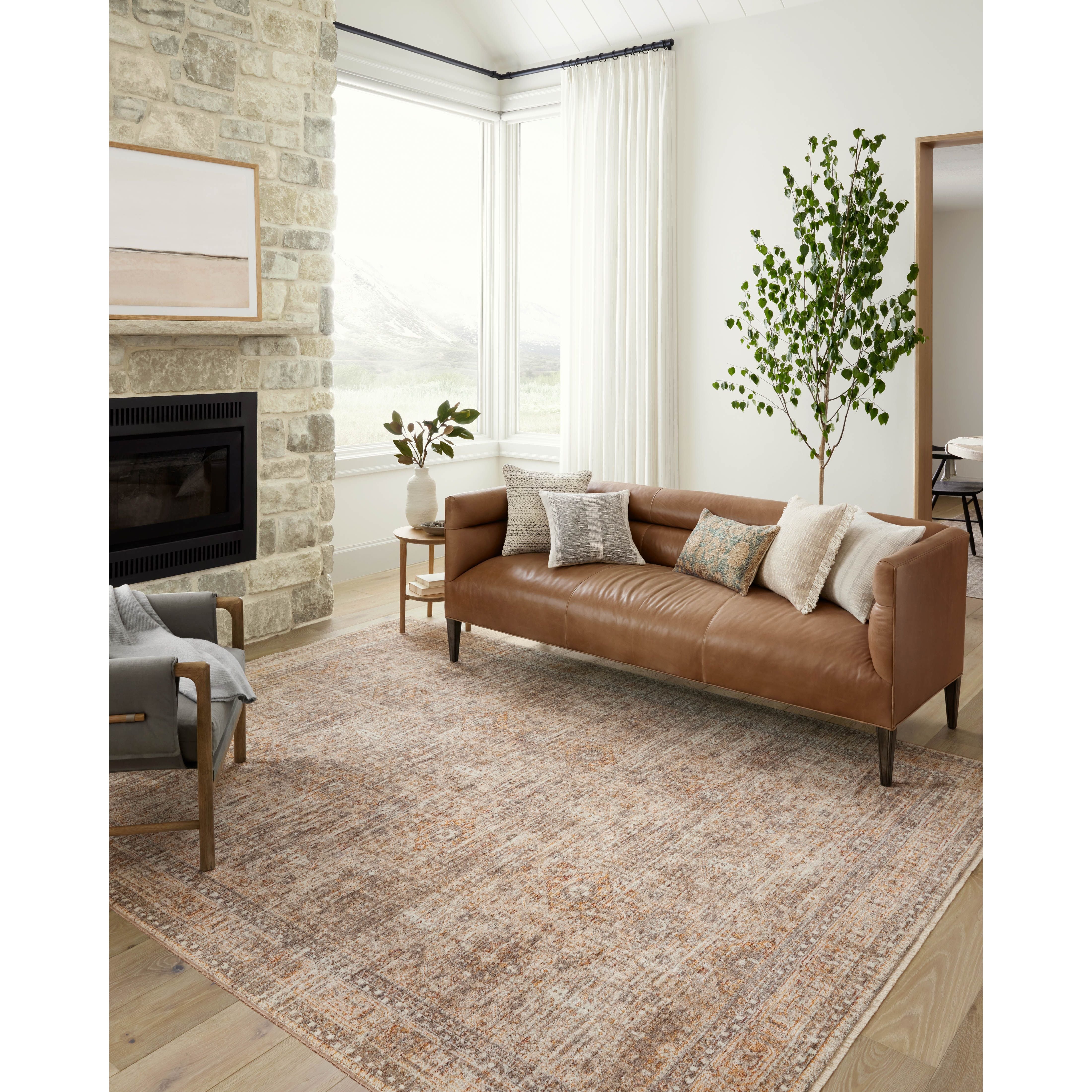 Featuring Angela Rose x Loloi Blake Oatmeal / Spice Rug by Loloi at Amethyst Home. Designed in an expertly distressed antique style, the Angela Rose x Loloi Blake Oatmeal / Spice rug features traditional motifs that have softened into the background, making it an effortless neutral in any room. Muted earth-toned palettes complement a range of furniture, while subtle cream-colored fringe at. Amethyst Home provides interior design services, furniture, rugs, and lighting in the Des Moines metro area.