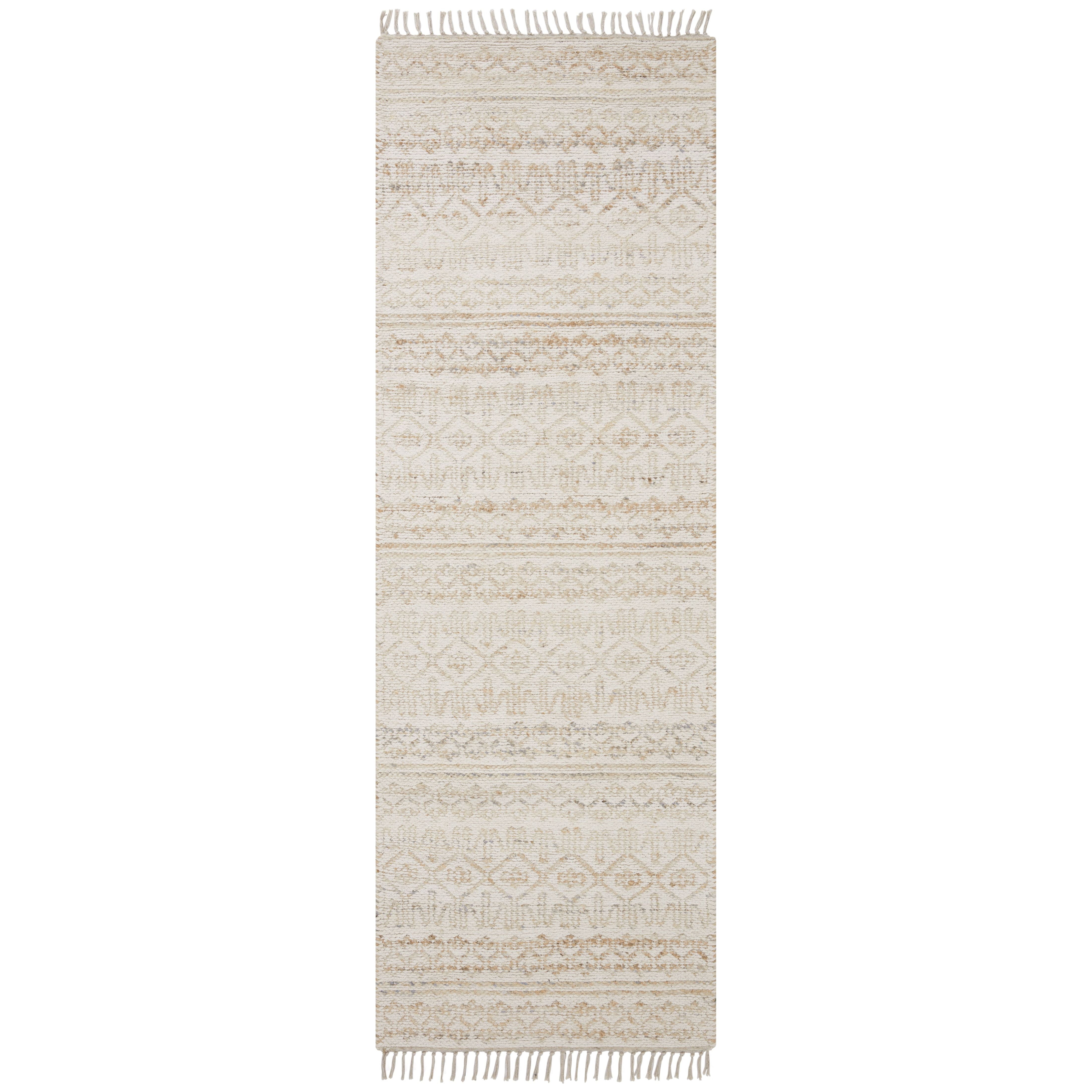 Featuring Angela Rose x Loloi Rivers Sand / Ivory Rug by Loloi at Amethyst Home. The Rivers Sand / Ivory rug by Angela Rose x Loloi is a modern flatweave area rug with a reversible design featuring symmetrical motifs. Woven of wool, cotton, and jute, Rivers combines natural materials with an airy, natural aesthetic. The soft colors of the rug create a wate. Amethyst Home provides interior design, new home construction design consulting, vintage area rugs, and lighting in the Des Moines metro area.