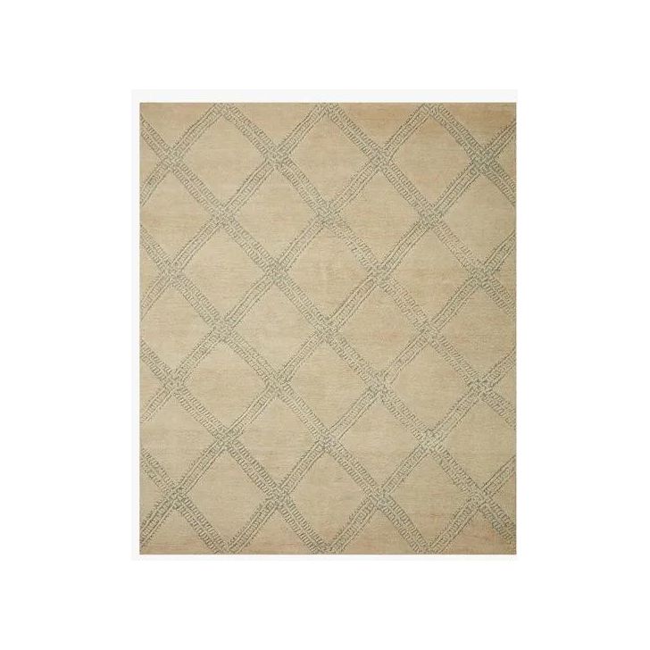 Featuring Carrier & Company x Loloi Milton Beige / Ocean Rug by Loloi at Amethyst Home. Made in collaboration with Carrier and Company x Loloi, the Milton Collection uses a banding detail to express the rich and plush pile. The addition of jute to the wool and cotton rugs creates a luxurious density that can be both seen and felt. As a simple border detail. Amethyst Home provides interior design, new home construction design consulting, vintage area rugs, and lighting in the Des Moines metro area.