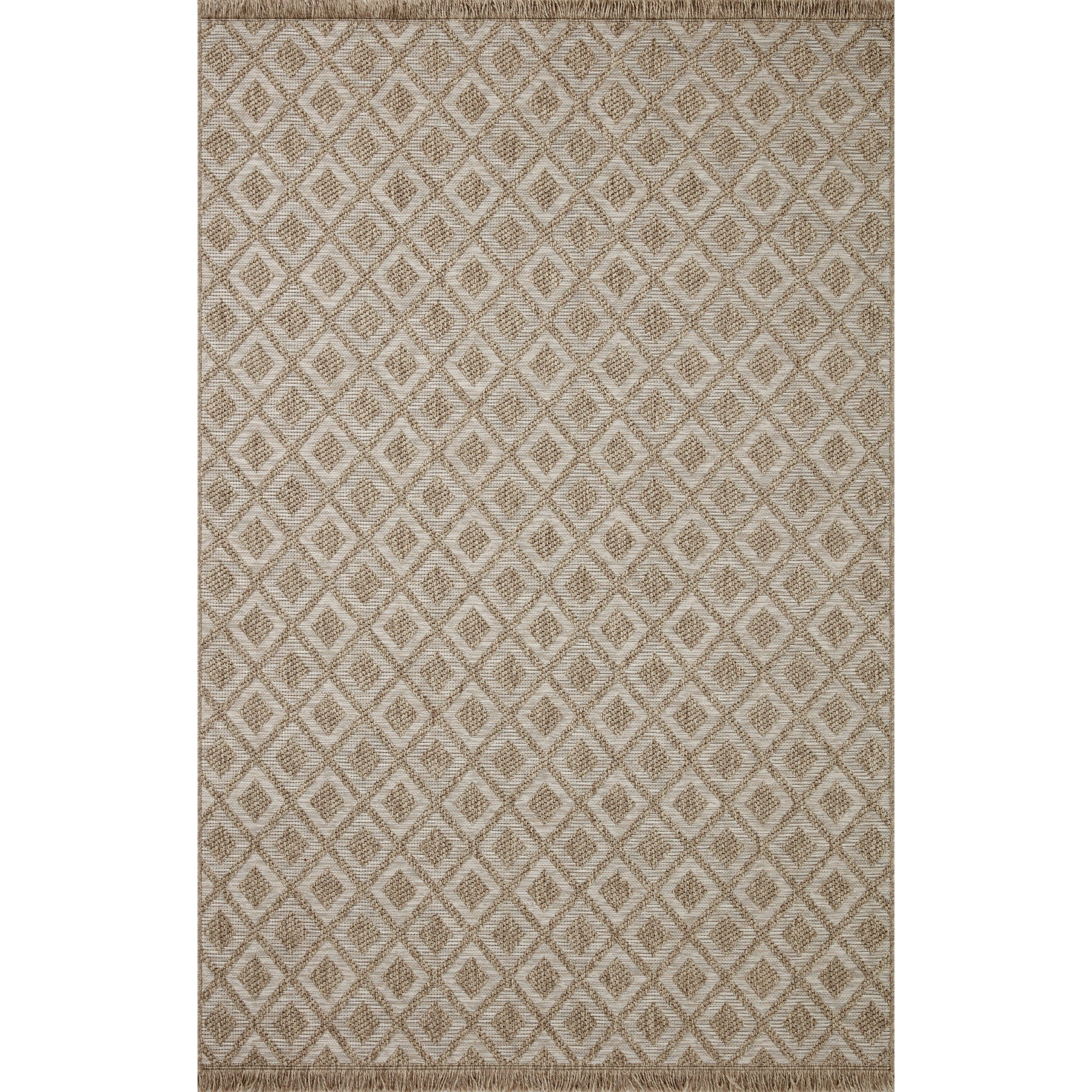 Featuring Dawn Natural DAW-07 Indoor/Outdoor Rug by Loloi at Amethyst Home. Made for sunny days ahead, the Dawn Collection is an indoor/outdoor rug that looks like a woven sisal rug but is power-loomed of 100% polypropylene, which makes it water- and mildew-resistant (so it's ready for rainy days ahead, too). Available in modern graphic patterns in tonal be. Amethyst Home provides interior design, new home construction design consulting, vintage area rugs, and lighting in the Calabasas metro area.