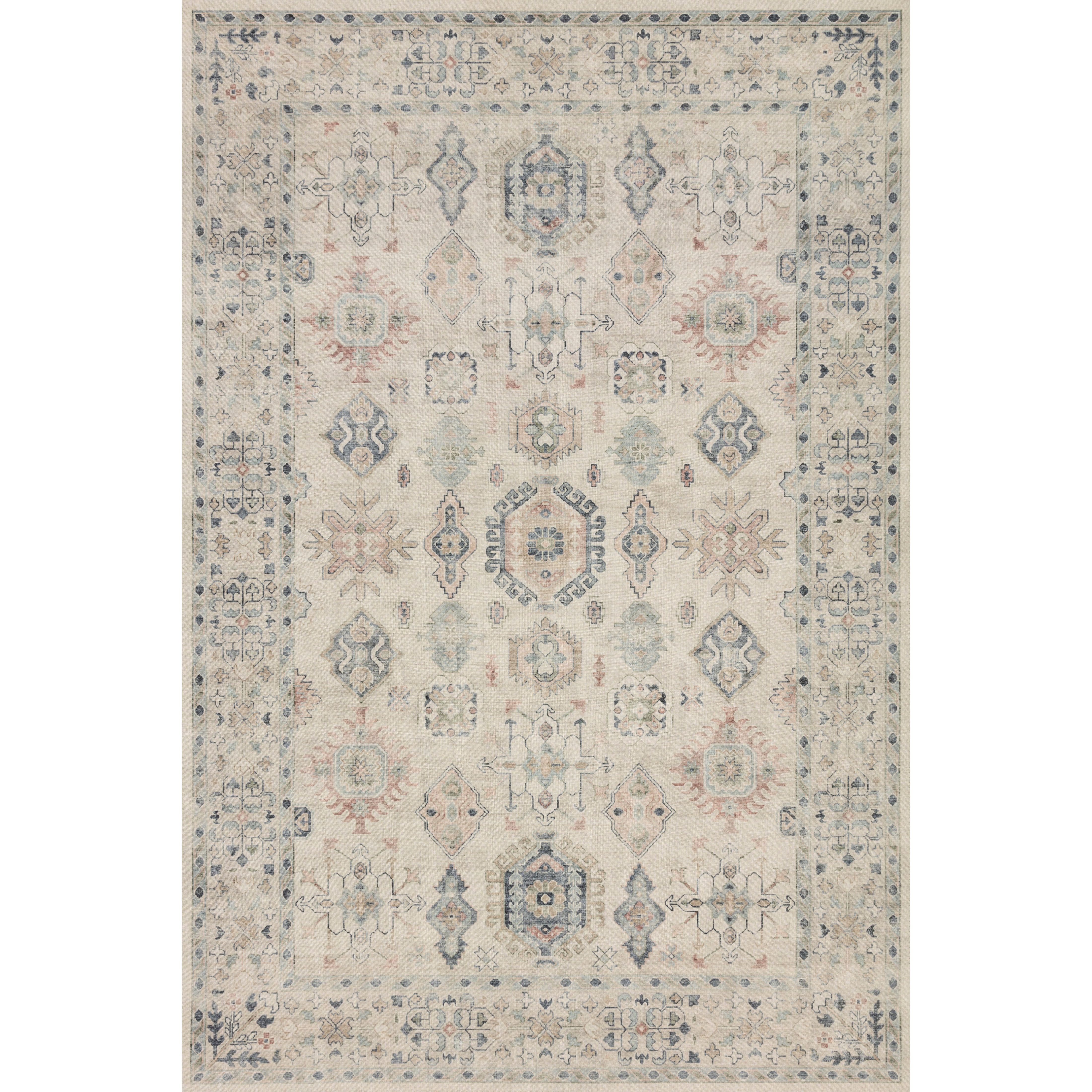 Featuring Hathaway Beige/Multi Rug by Loloi at Amethyst Home. Featuring soft motifs in a carefully curated color palate of beige, ivory, and hints of black, the Hathaway Beige / Multi area rug captures the essence of one-of-a-kind vintage or antique area rug at an attractive price.
This rug is ideal for high traffic areas due to the rug's power-loomed dur.  Amethyst Home provides interior design, new home construction design consulting, vintage area rugs, and lighting in the Alpharetta metro area.