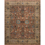 Featuring Heirloom Brick / Sand Hand-Knotted Rug by Loloi at Amethyst Home. Bring a touch of antiqued beauty into your home with our Heirloom collection. This wool and cotton collection tastefully honor the art of hand knotted rugs from India. Heirloom evokes a sense of unique sophistication with its traditional Serapi rug color palettes and vintage designs.                 Hand Knotted85% W. Amethyst Home provides interior design, new construction, custom furniture, and rugs for Boston metro area