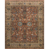 Featuring Heirloom Brick / Sand Hand-Knotted Rug by Loloi at Amethyst Home. Bring a touch of antiqued beauty into your home with our Heirloom collection. This wool and cotton collection tastefully honor the art of hand knotted rugs from India. Heirloom evokes a sense of unique sophistication with its traditional Serapi rug color palettes and vintage designs.                 Hand Knotted85% W. Amethyst Home provides interior design, new construction, custom furniture, and rugs for Boston metro area