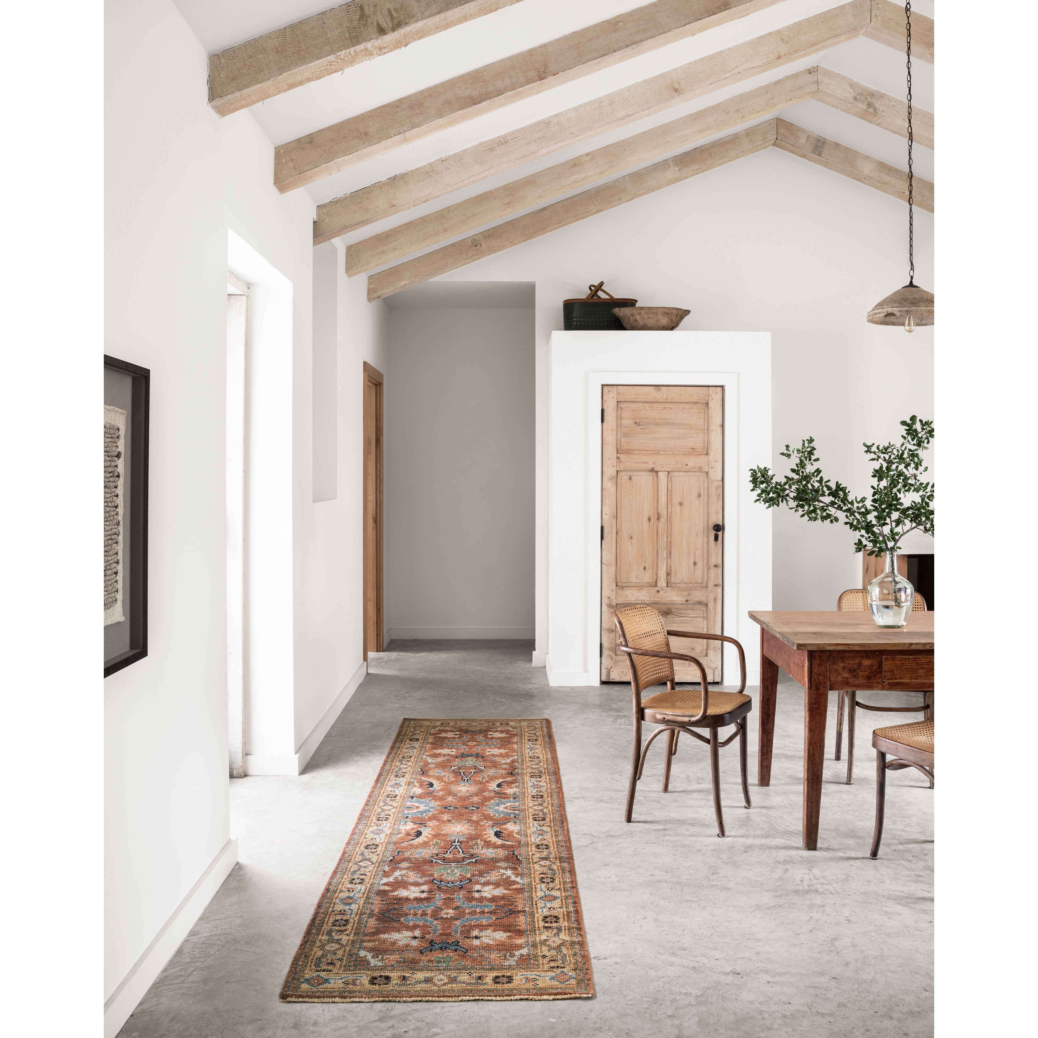 Featuring Heirloom Brick / Sand Hand-Knotted Rug by Loloi at Amethyst Home. Bring a touch of antiqued beauty into your home with our Heirloom collection. This wool and cotton collection tastefully honor the art of hand knotted rugs from India. Heirloom evokes a sense of unique sophistication with its traditional Serapi rug color palettes and vintage designs.                 Hand Knotted8. Amethyst Home provides interior design, new construction, custom furniture, and rugs for Scottsdale metro area