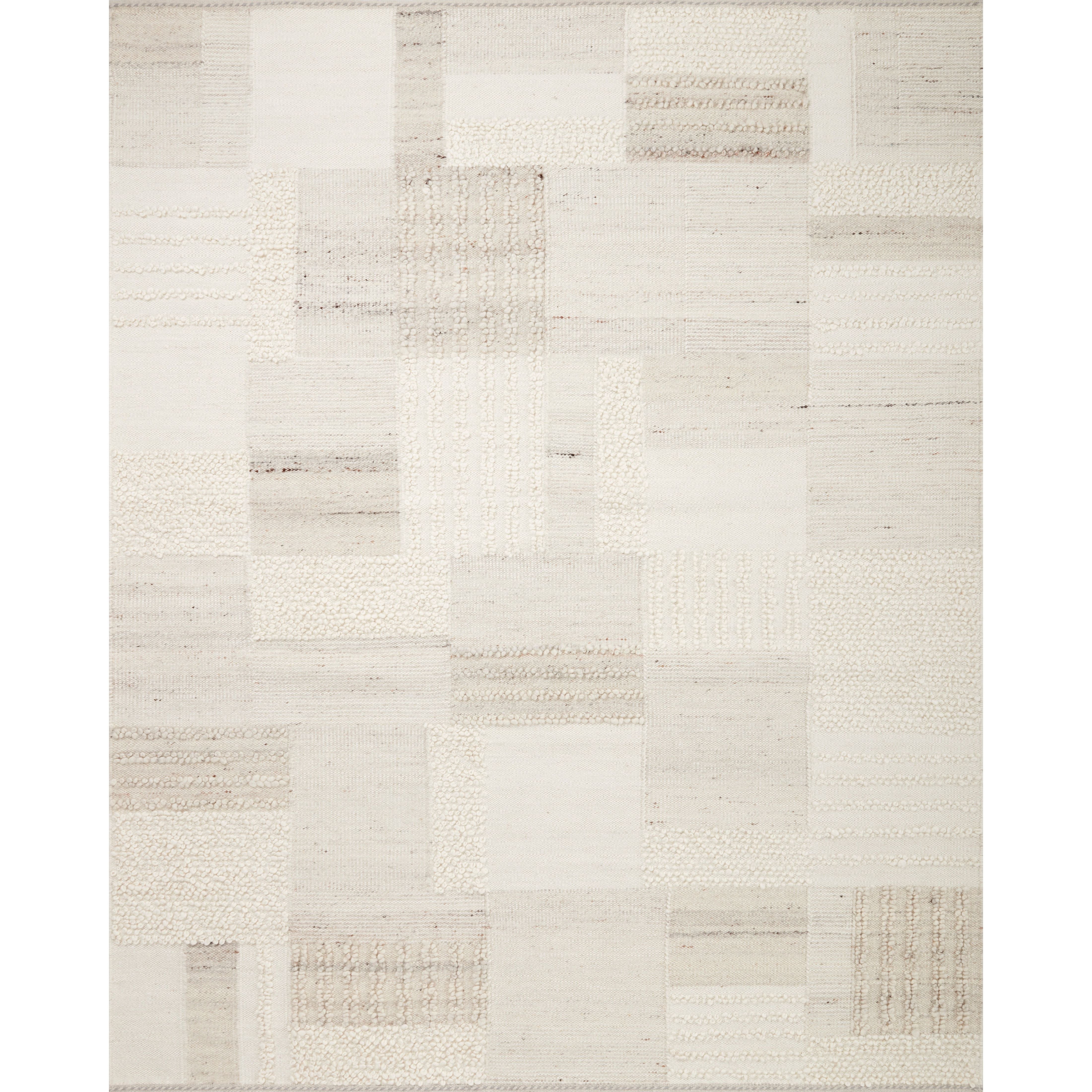 Featuring Manfred Ivory / Pebble Hand-Knotted Rug by Loloi at Amethyst Home. Each area rug in the Manfred Ivory / Pebble rug collection is meticulously hand-knotted with a technique that creates a high-low texture, adding visual depth and movement. The rug’s patchwork design is casually sophisticated, fitting into living rooms, bedrooms, and dens—anywhere. Amethyst Home provides interior design, new home construction design consulting, vintage area rugs, and lighting in the Kansas City metro area.