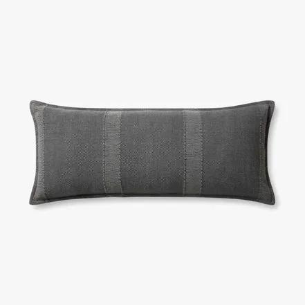 Featuring Slate Tonal Stripe Pillow by Loloi at Amethyst Home. This pillow was curated to celebrate a wabi sabi, handmade design aesthetic.. Amethyst Home provides interior design, new home construction design consulting, vintage area rugs, and lighting in the Houston metro area.