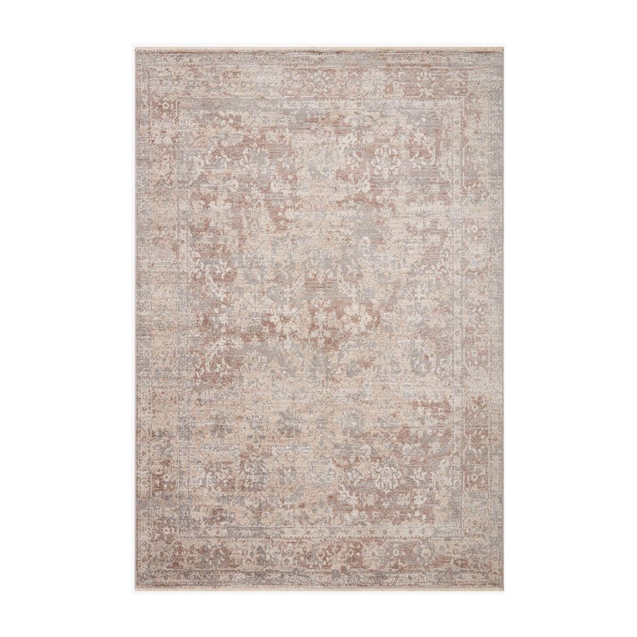 Featuring Sonnet Silver / Natural Rug by Loloi at Amethyst Home. The Sonnet Collection is a versatile area rug with traditional motifs that appear to float and fade from the surface, the result of a new power-loomed construction that combines yarns of different textures. The rug is made of space-dyed polypropylene and polyester for a gradient range of col. Amethyst Home provides interior design, new home construction design consulting, vintage area rugs, and lighting in the Los Angeles metro area.