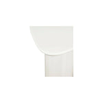 The Eden accent table features a rounded triangular shape and oval pedestal base, creating a sculptural silhouette that exudes modern sophistication. An ivory white and black high gloss finishes this table's surface, reflecting light, brightening and opening up any space Amethyst Home provides interior design, new home construction design consulting, vintage area rugs, and lighting in the Newport Beach metro area.