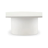 The Eden coffee table features a rounded triangular shape and oval pedestal base, creating a scultural silhouette that exudes modern sophistication. An ivory white and black high gloss finishes this coffee table's surface, reflecting light, brightening and opening up any space Amethyst Home provides interior design, new home construction design consulting, vintage area rugs, and lighting in the Calabasas metro area.