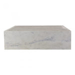 The stunning Nash Coffee Table is made from pure white marble stone.  A modern beauty for any living room or bedroom.  Size: 40"W x 40"D x 12"H Materials: Kailashpri White Marble
