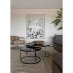 Featuring Nesting Coffee Table Set - Charcoal by Ethnicraft at Amethyst Home. Featuring a heavy aged mirror surface, this Nesting Coffee Table Set - Charcoal brings a vintage look with a modern twist to any living room or lounge area. 
Dimensions: Table 1 - 36.5"w x 36.5"d x 16.5"h Table 2 - 24"w x 24"d x 14"hWeight: 58 lbs
Material: Mirror
For regular dustin.  Amethyst Home provides interior design, new home construction design consulting, vintage area rugs, and lighting in the Dallas metro area.