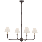 Featuring Piaf Large Chandelier by Visual Comfort at Amethyst Home. We love the thin arms of this Piaf Large Chandelier from Visual Comfort.  The linen shades brings a warm, classic look to any dining room, living room, or other large space. 
Overall Dimensions: 39.25" L x 39.25" W x 56.75" HWeight: 19 lbs.  Amethyst Home provides interior design, new home construction design consulting, vintage area rugs, and lighting in the Monterey metro area.