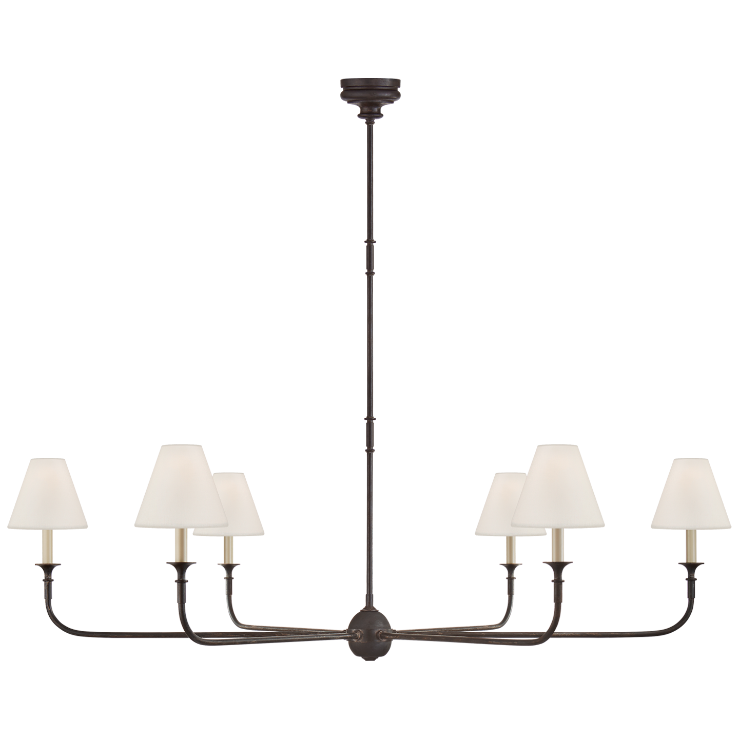 Featuring Piaf Grande Chandelier by Visual Comfort at Amethyst Home. This Piaf Grande Chandelier from Visual Comfort has linen shades and brings a warm, classic look to any entry way, living room, or other large area. 
Overall Dimensions: 58" L x 58" W x 56.75" HWeight: 40 lbs.  Amethyst Home provides interior design, new home construction design consulting, vintage area rugs, and lighting in the Scottsdale metro area.