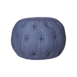 Featuring Pouf 20" Ottoman by Cisco Brothers at Amethyst Home. We love the stitching detail on this Pouf 20" Ottoman by Cisco Brothers. Place in your den, living room, or other entertainment area of your home and keep for years to come! Photographed in Bengal Pin Strip Indigo and Anvil Stone. 
Overall: 20"dia x 15"hSeat Height: 15"h.  Amethyst Home provides interior design, new home construction design consulting, vintage area rugs, and lighting in the Park City metro area.