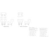 A timeless Verellen classic -- the Paola chair is the perfect hug. The walnut base and hand-hammered iron legs, its sophistication and uniqueness makes it unforgettable.  This chair comes standard with:   foam/down wrap tight seat construction tight back exposed wood detail base hand hammered solid metal legs knife edge kidney pillow double needle stitch detail