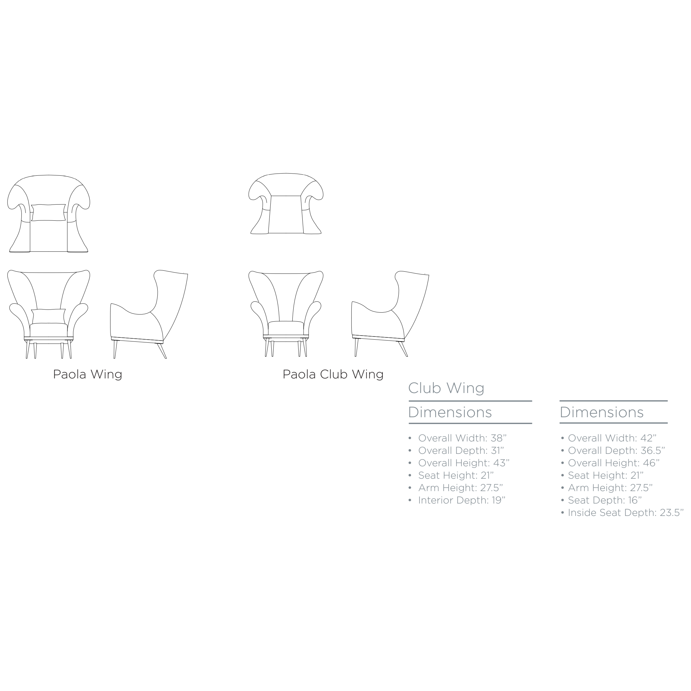 A timeless Verellen classic -- the Paola chair is the perfect hug. The walnut base and hand-hammered iron legs, its sophistication and uniqueness makes it unforgettable.  This chair comes standard with:   foam/down wrap tight seat construction tight back exposed wood detail base hand hammered solid metal legs knife edge kidney pillow double needle stitch detail