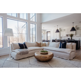 Featuring Laguna 2 Piece Sectional by Cisco Brothers at Amethyst Home. A casual, slipcovered chunky linen sectional by Cisco Brothers, the Laguna 2pc Sectional is the ultimate in casual luxury. A down-filled seat cushion is supported by springs in a gentle, resting position. Pair with a one-of-a-kind statement rug for a signature look. Shown in Otis White. Amethyst Home provides interior design, new home construction design consulting, vintage area rugs, and lighting in the Nashville metro area.