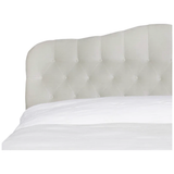 Featuring O'Hara Upholstered Bed by Cisco Brothers at Amethyst Home. Heavy on the elegance with an east-coast vibe! This camelback, button-tufted bed in a light textural grey also features turned legs and upholstered side rails for added interest. 
Queen Dimensions: 67"w x 60"h x 89"dSide Rails: 18"Slat Height: 11.25"Footboard: 18"Mattress Space: 62"w x 81"dBox. Amethyst Home provides interior design, new home construction design consulting, vintage area rugs, and lighting in the Omaha metro area.