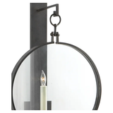 Featuring Alice Aged Iron Sconce by Visual Comfort at Amethyst Home. The Alice Aged Iron Sconce by Visual Comfort has a unique circular covering that showcases the single candle placed in the middle. Finished in Aged Iron, this is a gorgeous sconce to add in your living room, bedroom,  or other area needing an attractive source of light.
Overall Dimensions: 11.  Amethyst Home provides interior design, new home construction design consulting, vintage area rugs, and lighting in the Miami metro area.