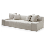 The ultimate low, cozy sofa. We would put this Esme sofa from Verellen in the family room, living room, or movie theater. The juxtaposition of a juicy, miniature-spring filled down-wrapped cushion and firm back is ultra comfortable. We love the thick, firm arms for resting cell phones & snacks. Enjoy this sofa upholstered or slipcovered.